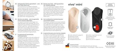 Pedag Viva Mini 3/4 Leather Arch Support Inserts, Handmade in Germany, Tan, Women US 6 / EU 36
