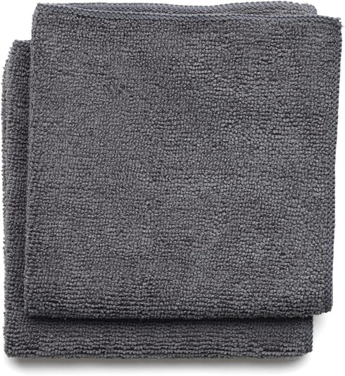 x2 (12x12) Brabantia Microfiber Cleaning Dish Cloths (Dark Gray) Absorbent Hygenic Rags for Washing, Cleaning, Drying