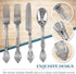 Antique Design Disposable Flatware Set, 96 PC Plastic Silverware for 24, Heavy Duty Utensil Set for Weddings, Silver