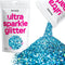 Hemway Premium Ultra Sparkle Glitter - Multi Purpose Metallic Flake for Arts Crafts - Ocean Blue Holographic - 100g