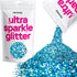 Hemway Premium Ultra Sparkle Glitter - Multi Purpose Metallic Flake for Arts Crafts - Ocean Blue Holographic - 100g