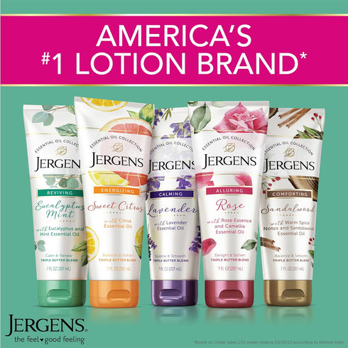 Jergens Sandalwood Body Butter Lotion, Moisturizer with Sandalwood Essential Oil for All Skin Types, 7 Fluid oz