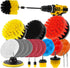 22 Pcs Drill Brush Attachments Set: Power Scrubber Brush Kit with Long Attachment, Sponge, Wire Brush & Scrub Pads
