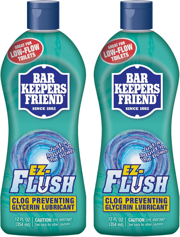 Bar Keepers Friend EZ-Flush Toilet Flushing Aid, 2 x 12 oz - Reduces Clogging, Odor & Residue, Citrus Fragrance
