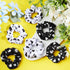 Xinnun 10 Pcs Cow Print Scrunchies, Cloth Hair Ropes for Women Girls, White and Black Hair Accessories for Cow Birthday