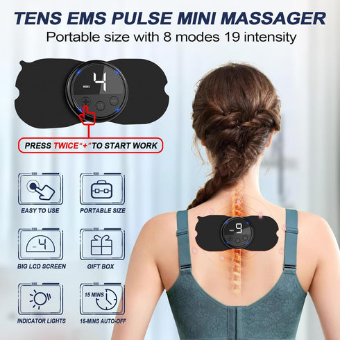 TADOUNE Intelligent Wireless TENS Unit Muscle Stimulator TENS & EMS Device, Electronic Pulse Rechargeable Deep Tissue