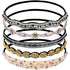 Teenitor 5pcs Rhinestone Beaded Headbands, No Slip Jeweled Hair Wraps for Women and Girls