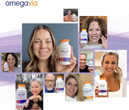 OmegaVia EPA 500, Purified Omega 3 Fish Oil Softgels, 500 mg EPA, 120 ct - Non-GMO, Gluten Free