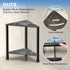 LarFaFa 15.4'' Stainless Steel Black Shower Stool for Inside Shower, H Shower Foot Rest, Corner Shower Stool