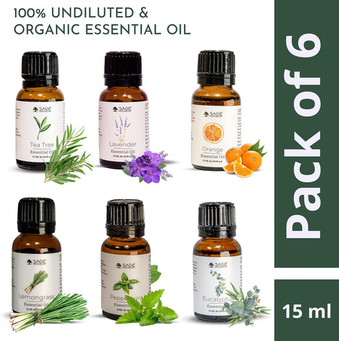 Natural Blend Essential Oil Set - 6 pcs for Diffusers, Aromatherapy, Gifts for Home, Office, Car