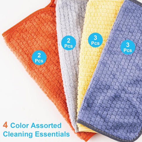 UUDYIGE Cloth,10 Pack 12"12" Microfiber Cleaning Cleaning Towels for Dish Drying Washing, Soft Absorbent, Streak-Free