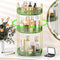 Mokani 360 Rotating Makeup Organizer, 3 Tier Adjustable Perfume Organizer for Vanity, Green