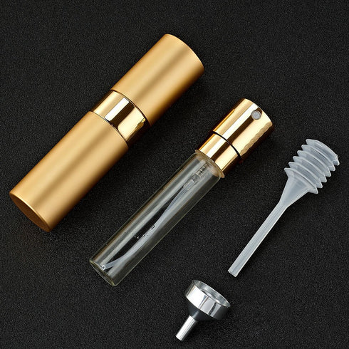 LISAPACK 8ML Atomizer Perfume Spray Bottle for Travel, Empty Refillable Cologne Dispenser, Gold