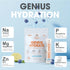 Pack 20 Packets The Genius Brand - Genius Hydrate Stick Powder Drink Mix Blue Raspberry Flavor, Natural Electrolyte