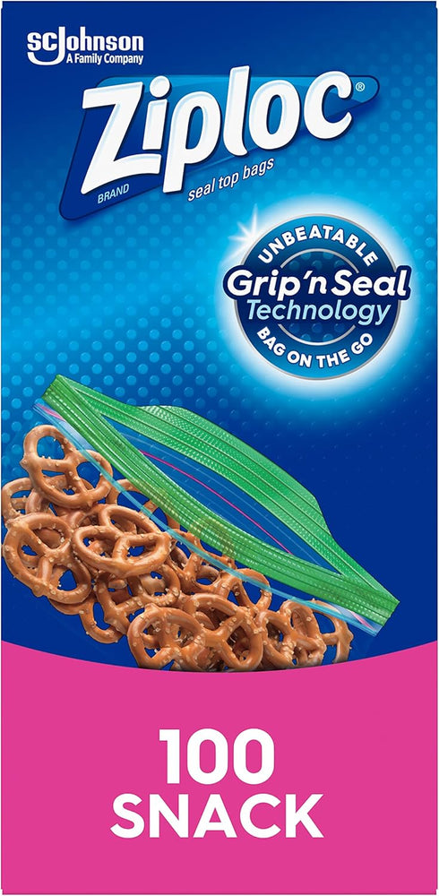 Pack, 100-pack Ziploc Snack Bags, Value