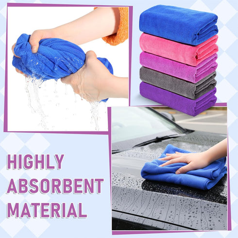 Xosjska 10 30" 20" Pcs Extra Large Microfiber Cleaning Cloth, x Washable Reusable Large Floor Cloth Rags Multicolor