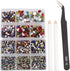 NCB 8000 Pcs Non Hotfix Rhinestones, 10 Sizes Flatback Crystal Glass with Tweezers for Nail Art & Crafts