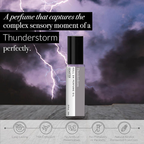 DEMETER Thunderstorm Roll On Perfume Oil, 0.33 Oz, Long-Lasting