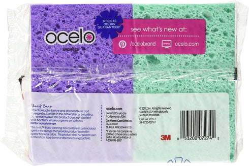ocelo Colors(Packaging 4 Count, pack 4 O-Cel-O Handy Sponges, Assorted May vary)