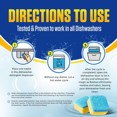 Dishwasher Cleaner Tablets - Lemon-Scented Heavy Duty Cleaning Descaler Pods for Optimal Performance (24 Tablets)