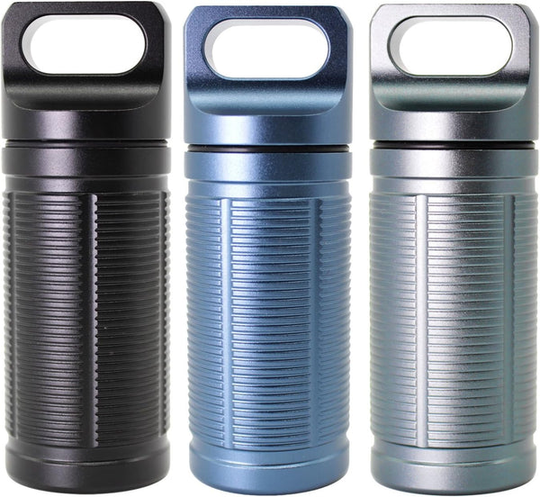 PPFISH Military Grade Air-Tight EDC Accessory Case, Waterproof Pill Fob Capsule, Outdoor Survival Storage Container