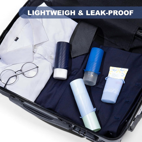 Leak Locks Silicone Travel Covers, Elastic Sleeves for Leak Proofing Travel Size Container for Shampoo & Skincare
