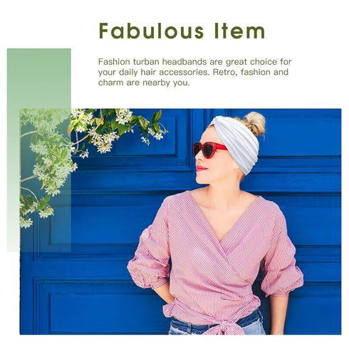 Tobeffect 7 Inches Wide Headbands for Women, Extra Large Turban Hairband, 6 Pack Boho Accessories