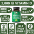 Peak Performance Advanced Vitamin D 2000 IU with Vitamin K1, K2, MK-7, MK-4, 60 Easy to Swallow Vegetable Pills