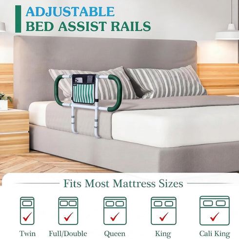 TerseFit 350lbs Adjustable Bed Rails for Seniors; Adults Bed Assist Rail for Elderly; Bed Safety & Assisting Rails;