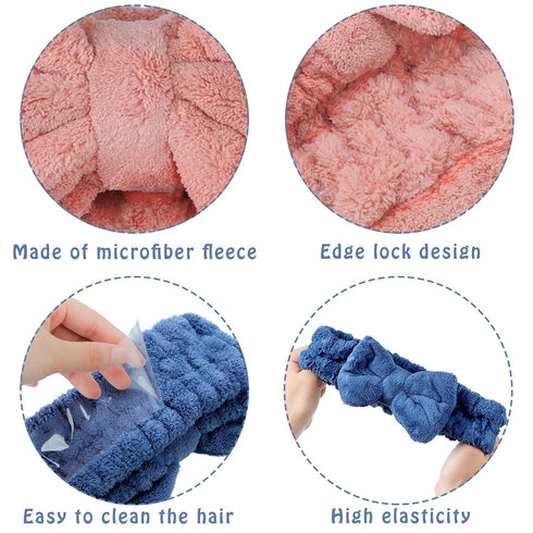 Hicarer 3 Pieces Towel Headbands for Women, Makeup Spa Headband for Washing Face