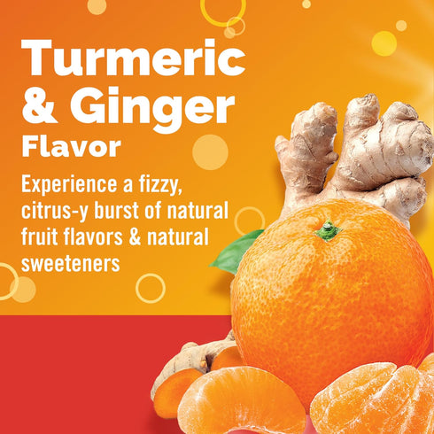 Emergen-C Citrus-Ginger Fizzy Drink Mix, Immune Support with Turmeric and Ginger, 18 Count, High Potency Vitamin C