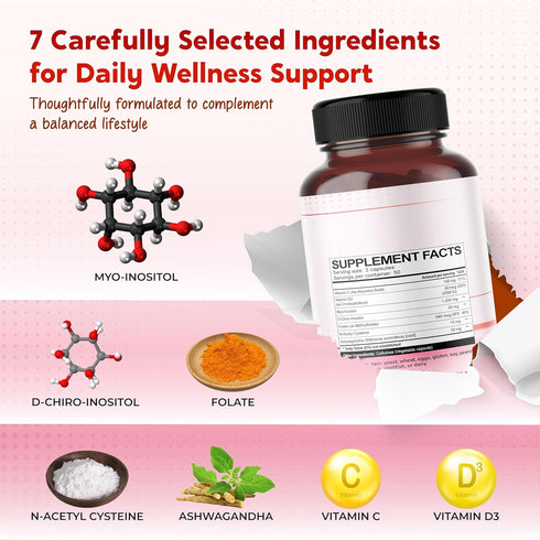 PEAKPURY D3 All-in-1 150 Ultra Myo & D-Chiro Inositol with Folate, Vitamin C & - Supplement for Healthy Cycles