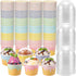 Jingmore 120 Pack 4 oz Ice Cream Paper Cups with Lids Disposable Ice
