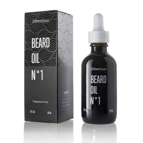 ZilberHaar Beard Oil N 1 - Pure Organic Moroccan Jojoba and Argan Oil for Natural Beard Growth and Hydration