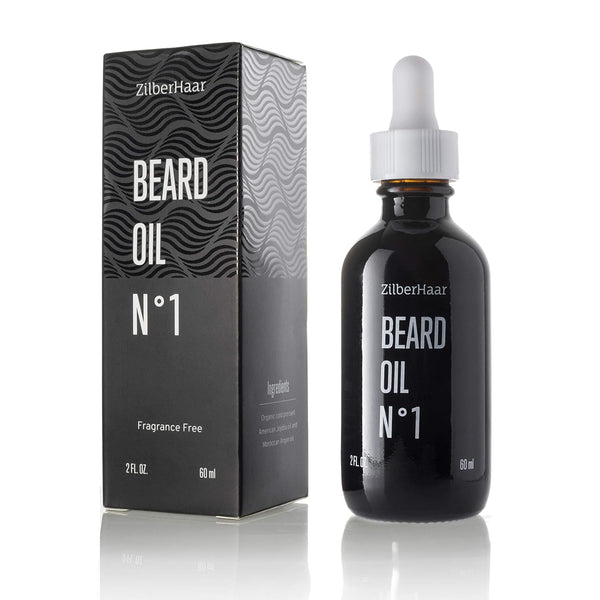 ZilberHaar Beard Oil N 1 - Pure Organic Moroccan Jojoba and Argan Oil for Natural Beard Growth and Hydration