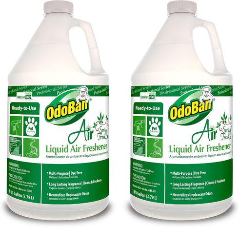 OdoBan Professional Series Ready-to-Use Air Spring Fresh Liquid Air Freshener, 2-Pack, 1 Gallon Each