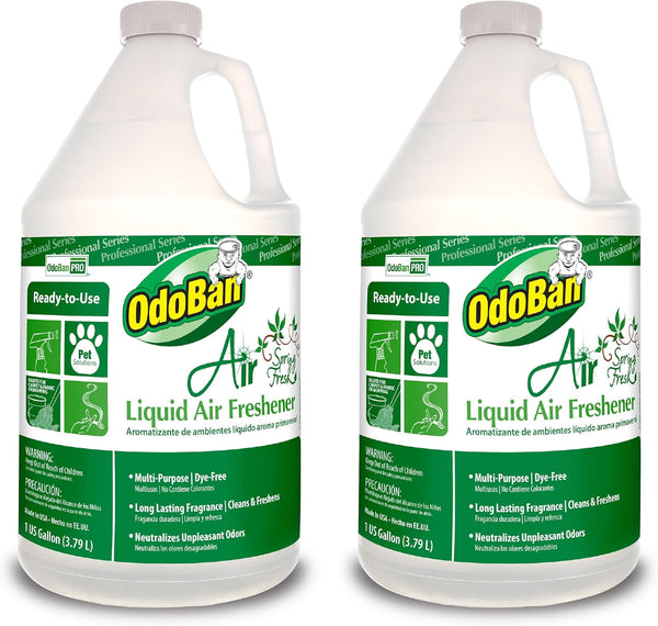 OdoBan Professional Series Ready-to-Use Air Spring Fresh Liquid Air Freshener, 2-Pack, 1 Gallon Each