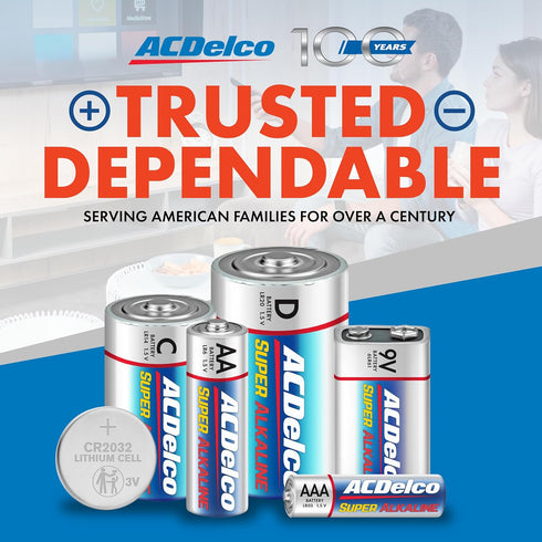 Powermax 10-Year Packaging, 100 Count ACDelco AAA Batteries, Maximum Power Super Alkaline Battery, Shelf Life