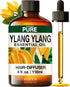 Set 2x4 oz Rose Essential Oils for Skin Use & Ylang-Ylang Essential Oil for Diffuser - Aromatherapy Grade Essential
