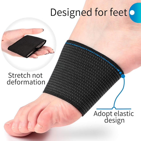 Geyoga 2 Pairs Compression Foot Arch Support for Women and Men, Plantar Fasciitis Arch Support Sleeves Braces