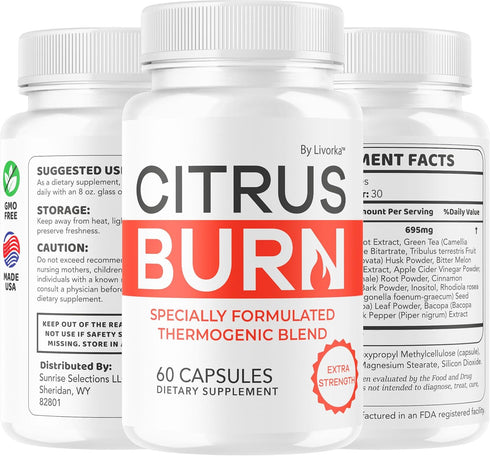 LIVORKA (2 Pack) 120 2 Citrus Burn Capsules - Official CitrusBurn Pills Supplement Support All Natural Ingredients