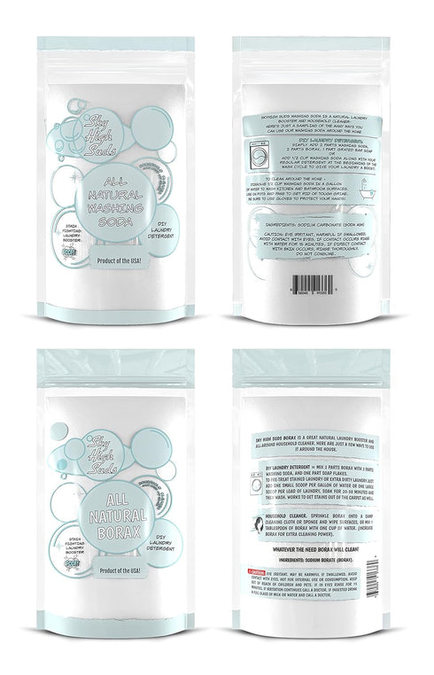 SKY HIGH SUDS 5 5 Pounds Borax & Pounds Washing Soda. Product of the USA. Resealable and Recyclable Bag.
