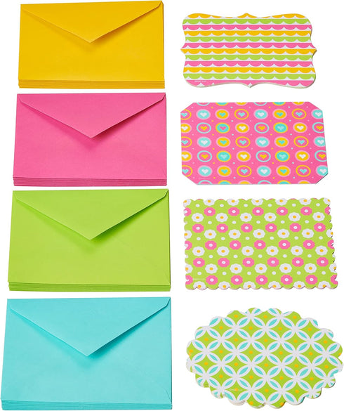 American Greetings Blank Cards with Envelopes, 40-Count, Bright Colors, Patterns and Shapes
