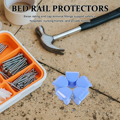 ZUNOXAZ 10pcs Handrail End Cap for Bed, Bedside Guardrail Protective Bumper, Plastic Bed Frame End Caps Enhance Safety