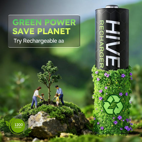 HIVEVOLT 2800mAh 24 Count Rechargeable AA Batteries, High Capacity Double A Battery NiMH Low Self Discharge