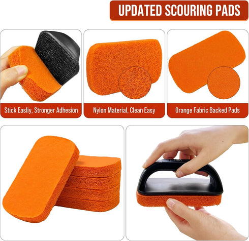 6-Piece Griddle Cleaning Kit for Blackstone, Flat Top Grill Cleaning Kit, Non-Scratch Scouring Pads, 5 Scrubber Pads