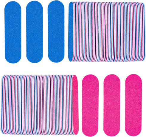 Mini Nail Files Bulk, 100 Pcs Disposable Double Sided Emery Boards, Travel Size for Men, Women, Kids (2 Inch)