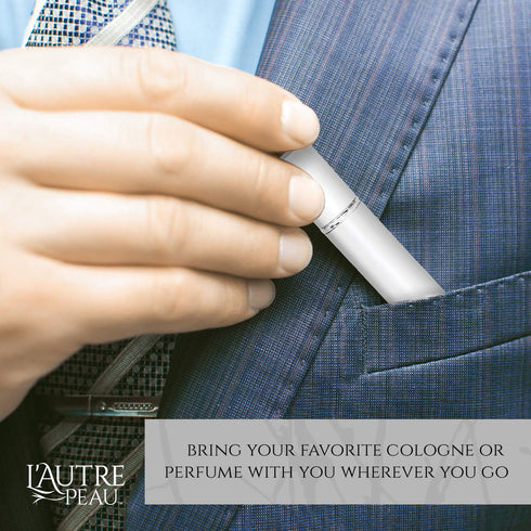 L'AUTRE PEAU Refillable Perfume & Cologne Fine Mist Atomizers, Portable Travel Size - 4 Pc Pack of 5ml (Silver)