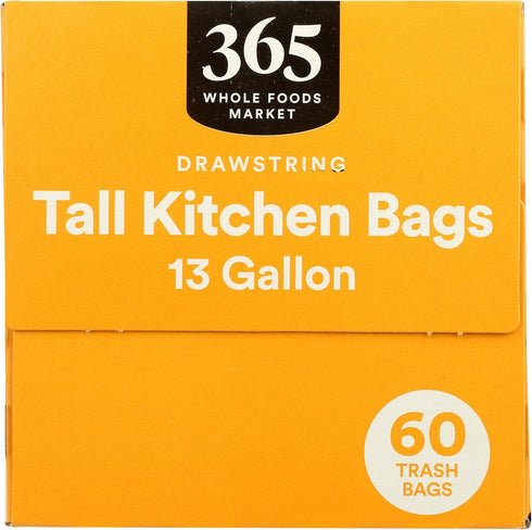 365 by Whole Foods Market Kitchen Tall Drawstring Flextra 13 Gallon, 60 Count