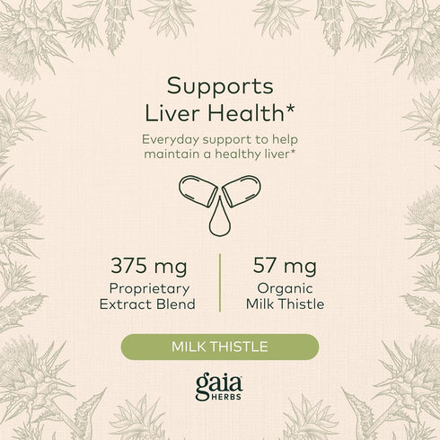 Gaia Herbs Liver Health, Liver Supplement with Milk Thistle, Turmeric Root, 60 Vegan Liquid Phyto-Capsules